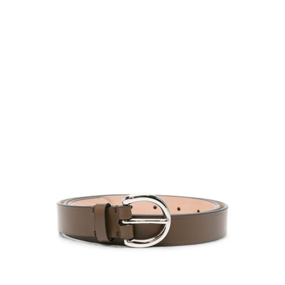 Phoebe Philo Women Round Buckle Leather Belt
